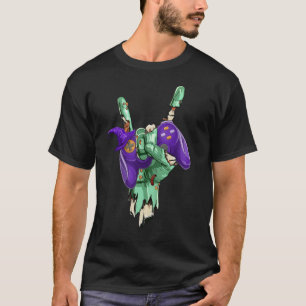 Camiseta Zombie Rock Hand Holding Witch Gaming Controller