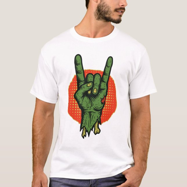 Camiseta Zombie Rock on Hand! (Anverso)