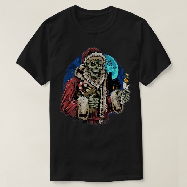Camiseta Zombie Santa Funny Sarcásticos Navidades feos  (Diseño del anverso)