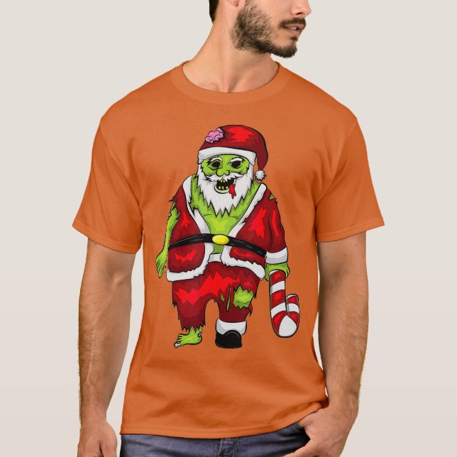 Camiseta Zombie Santa I Xmas Monstruo de Halloween no está  (Anverso)