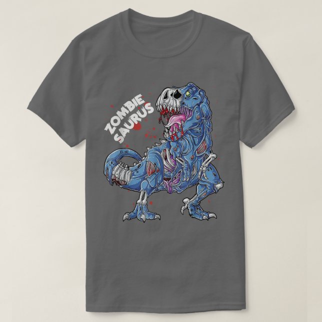 Camiseta Zombie Saurus Halloween Niños Dinosaurio T Re 6949 (Diseño del anverso)
