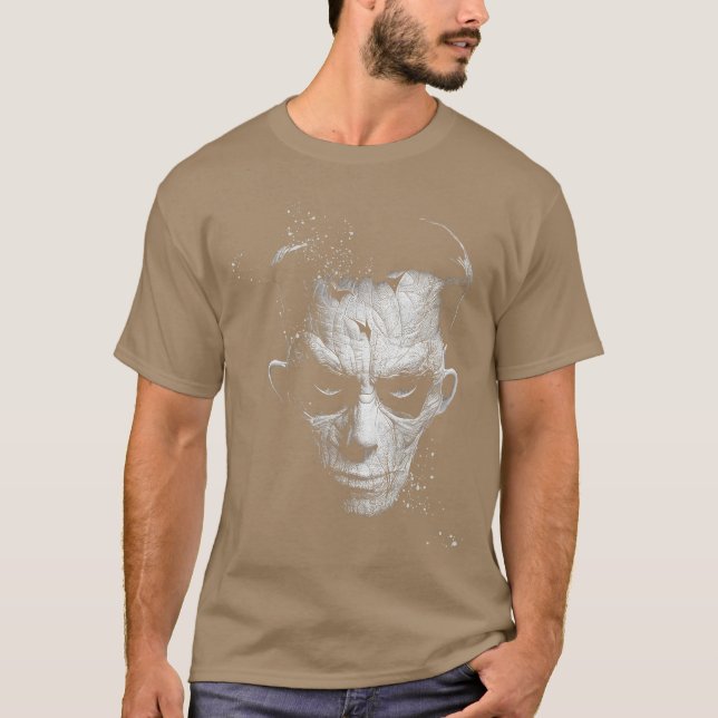 Camiseta Zombie Scary Hieroglyphic Face Undead Horror Gothi (Anverso)