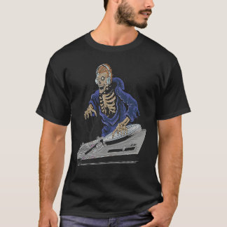 Camiseta Zombie Skeleton Halloween DJ