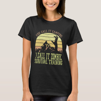 Camiseta Zombie Survival Training Camping Vintage Retro Hal