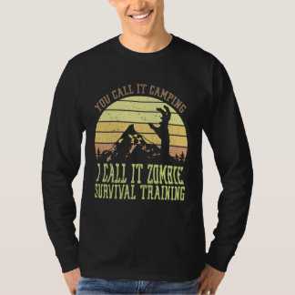 Camiseta Zombie Survival Training Camping Vintage Retro Hal