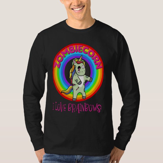 Camiseta Zombie Unicorn Zombiecorn Halloween Rainbow (Anverso)