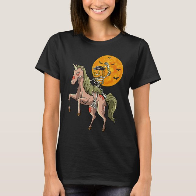 Camiseta Zombie Unicornio Pirata Skeleton Zombicorn Ha (Anverso)