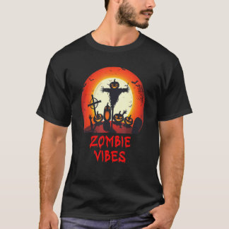 Camiseta Zombie Vibes Moonlit Graveyard Scary Kids Boys A