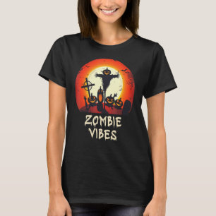 Camiseta Zombie Vibes Moonlit Graveyard Scary Kids Boys A