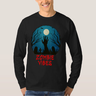 Camiseta Zombie Vibes Moonlit Graveyard  Scary Kids Boys Ad