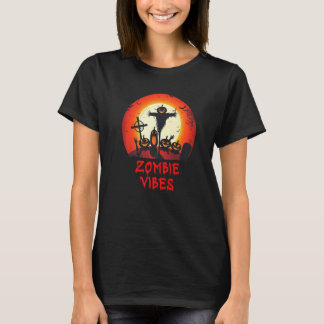 Camiseta Zombie Vibes Moonlit Graveyard Scary Kids Boys Ad