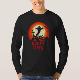 Camiseta Zombie Vibes Moonlit Graveyard Scary Kids Boys Ad