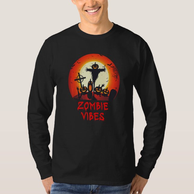 Camiseta Zombie Vibes Moonlit Graveyard  Scary Kids Boys Ad (Anverso)