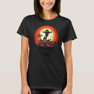 Camiseta Zombie Vibes Moonlit Graveyard Scary Kids Boys Adu