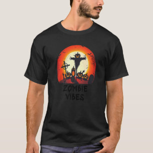 Camiseta Zombie Vibes Moonlit Graveyard Scary Kids Boys Adu