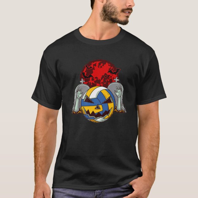 Camiseta Zombie Volleyball Players Halloween Costume (Anverso)