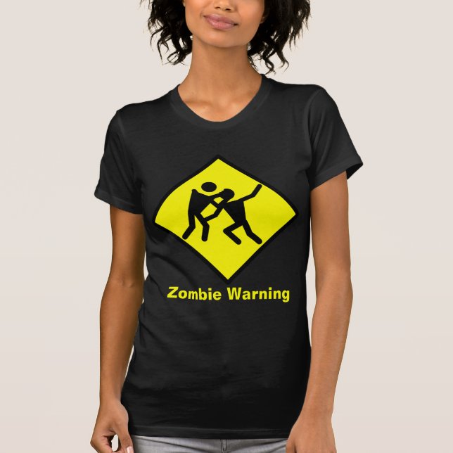 Camiseta Zombie Warning Road Sign (Anverso)