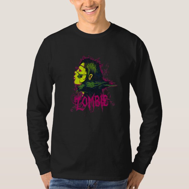 Camiseta Zombie Woman Accompanied By Her Raven (Anverso)