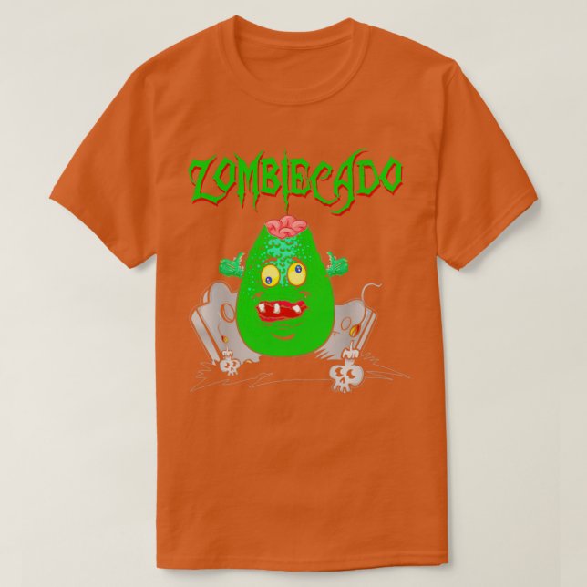 Camiseta Zombiecado Zombie Aguacate Halloween Funny (Diseño del anverso)