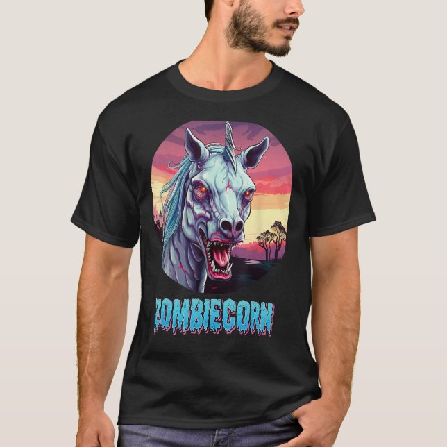 Camiseta Zombiecorn Zombie Unicornio I Love Brainbows Punk  (Anverso)