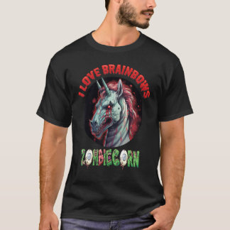 Camiseta Zombiecorn Zombie Unicornio I Love Brainbows Punk 