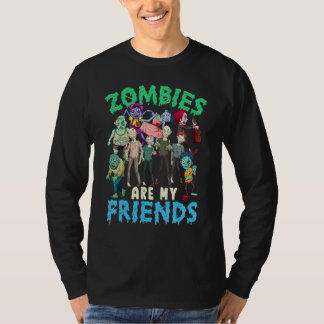 Camiseta Zombies Are My Friend Halloween Costume Kids Boys 