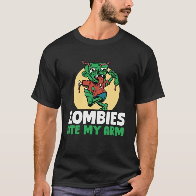 Camiseta Zombies Ate My Arm Halloween Arm Replacement Surge (Anverso)