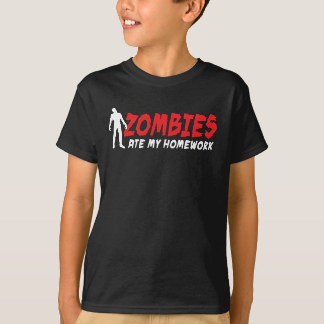 Camiseta Zombies ate my homework (Anverso)