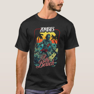 Camiseta Zombies de terror retro sin muerte en la playa Sun
