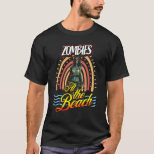 Camiseta Zombies de terror retro sin muerte en la playa Sun
