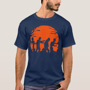 Camiseta Zombies divertidos caminando Silhouettes Halloween