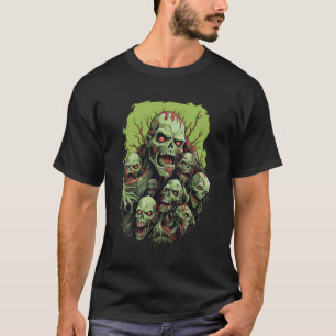 Camiseta Zombies esqueletos asustados cráneos escalofriante