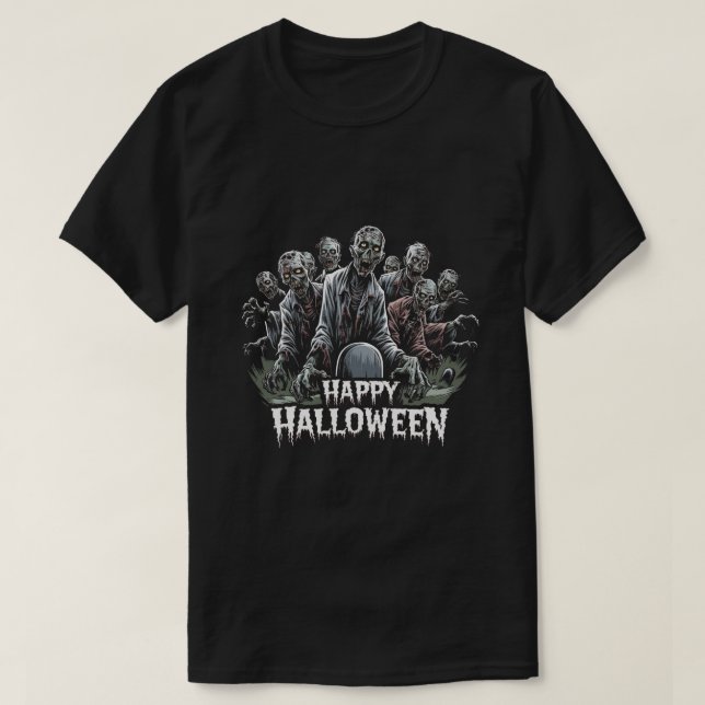 Camiseta Zombies: Feliz Halloween (Diseño del anverso)
