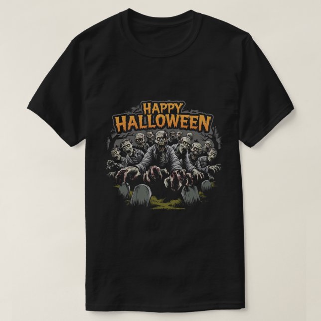 Camiseta Zombies: Feliz Halloween (Diseño del anverso)