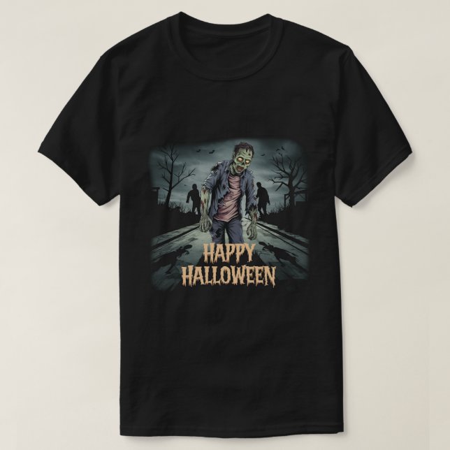 Camiseta Zombies: Feliz Halloween (Diseño del anverso)