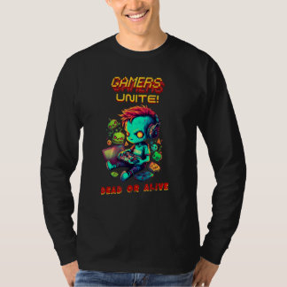 Camiseta Zombies Gamers Unite Arcade Game Virtual Player Te