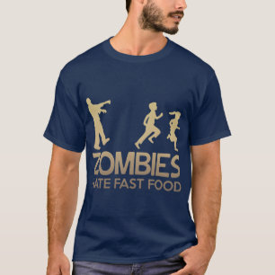 Camiseta Zombies Odian Comida Rápida familia chica amiga fa