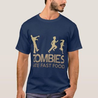 Camiseta Zombies Odian Comida Rápida familia chica amiga fa