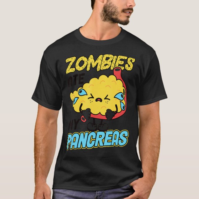Camiseta Zombies se dan cuenta de mi sensibilidad al páncre (Anverso)