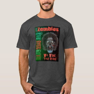 Camiseta ZOMBIES Undead Queremos tus cerebros Naranja texto