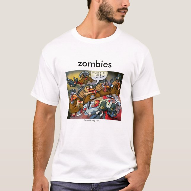Camiseta zombis del pavo (Anverso)