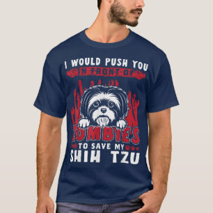 Camiseta Zombis para salvar a mi divertido perro shih Tzu H