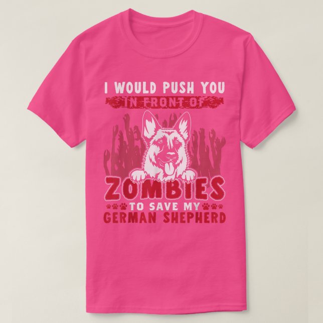 Camiseta Zombis para salvar a mi pastor alemán en Halloween (Diseño del anverso)