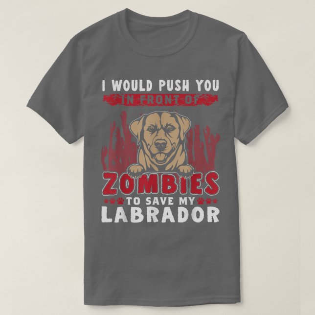 Camiseta Zombis para salvar a mi perro de Halloween de Labr (Diseño del anverso)
