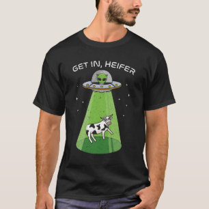 Camiseta Zona 51 de OVNI de secuestro de vacas divertidas d
