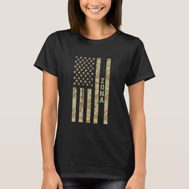 Camiseta Zona Arizona Region Desert Camo Distressed America (Anverso)