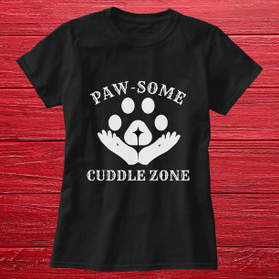 Camiseta Zona de Abrazos de Pata de Gato Divertida y Modern