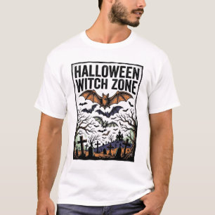 Camiseta Zona de Bruja de Halloween Diseño Antiguo de Murci