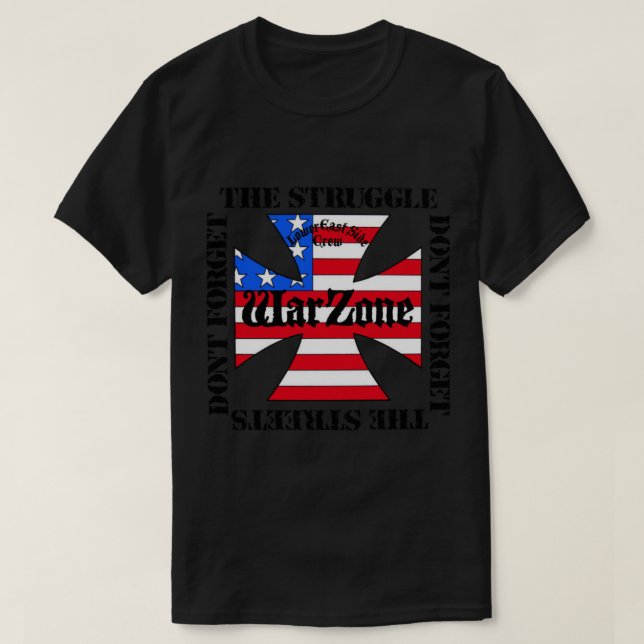 Camiseta Zona de guerra - No olviden la lucha - No olviden  (Diseño del anverso)