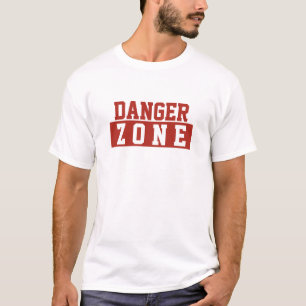 Camiseta Zona de Peligro / Minimalista Moderno Plano Rojo B